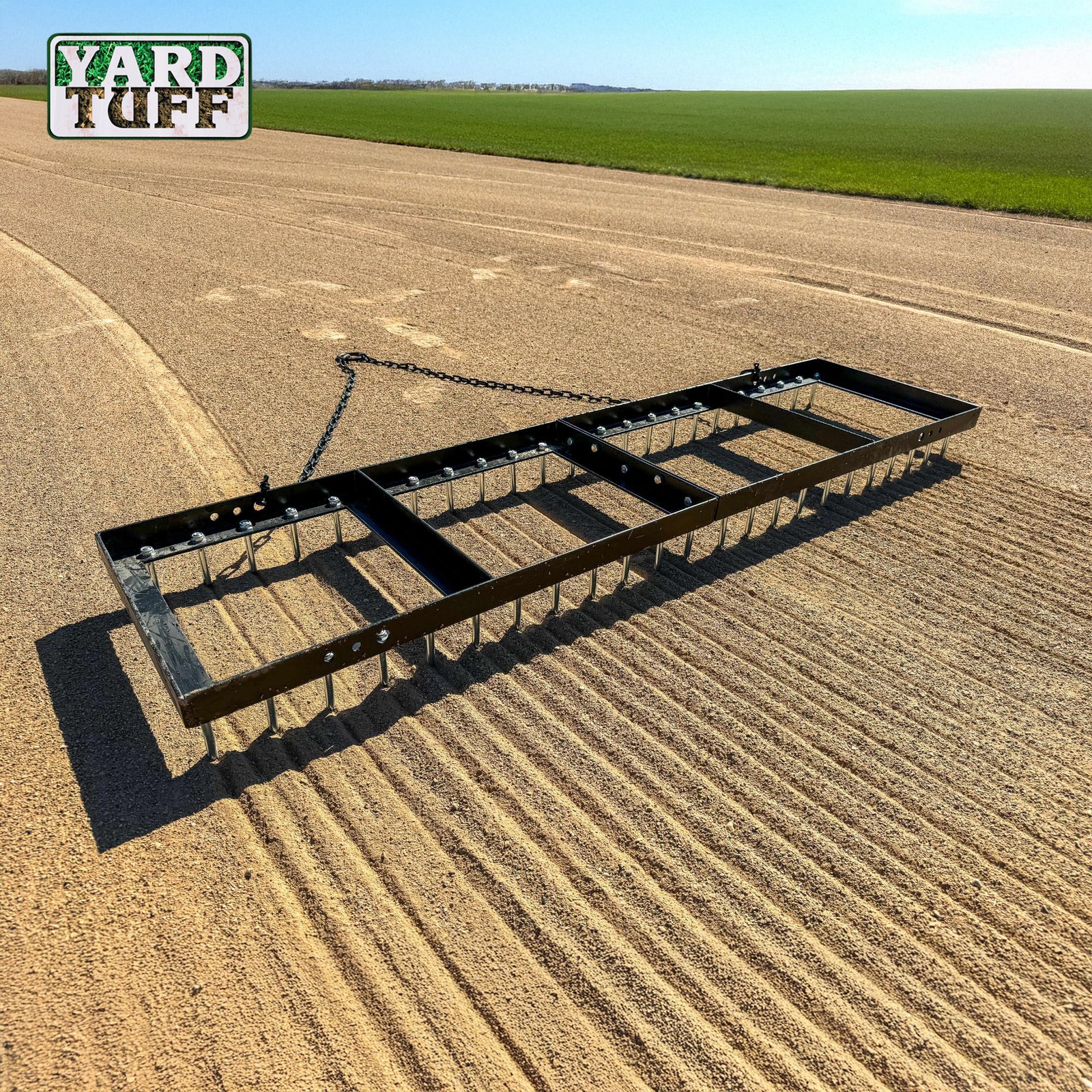 Yard Tuff Spike Drag, Tow Behind Lawn Field Leveling Attachment, 6 Ft Wide