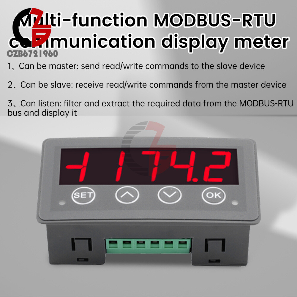 MODBUS-RTU Communication Display Meter RS485 Master-Slave-Monitorable DC 8-25V