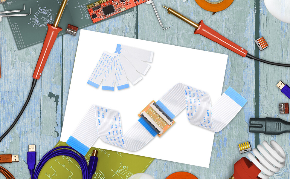 FFC/FPC Flexible Flat Cable Ribbon Pitch 0.5mm 1mm 24/20/18Pin 6-40cm 80C 60V