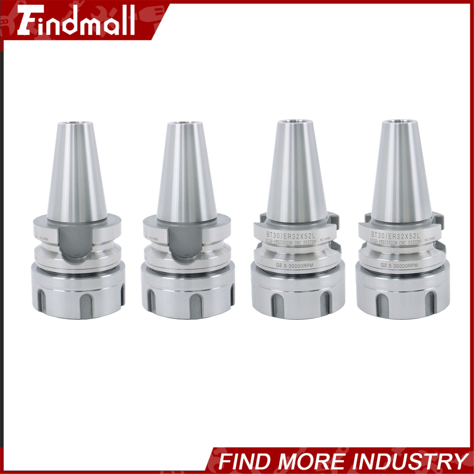 Findmall BT30 ER32 Tool Holder 4 Pack Set 2.05 Inch G2.5 Balanced 20000RPM