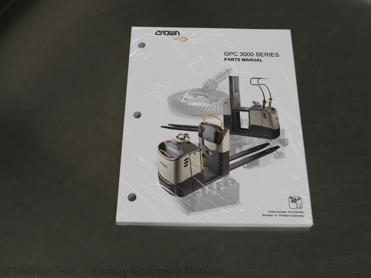 Crown GPC 3000 Series Low Level Order Picker Parts Manual Catalog Book