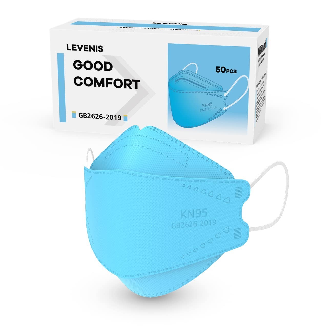 50 Count KN95 Face Masks for Teens and Adults, Comfortable Skin-Friendly Fit