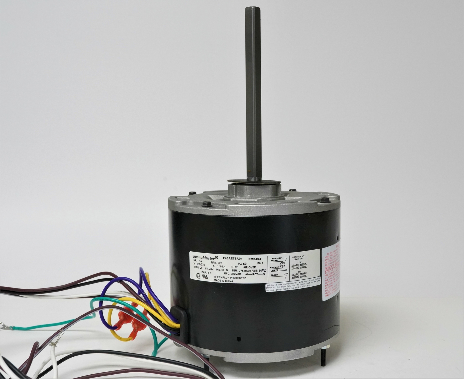 A/C Condenser Fan Motor 1/4 HP 825 RPM Replacement for Fasco D934 with Capacitor