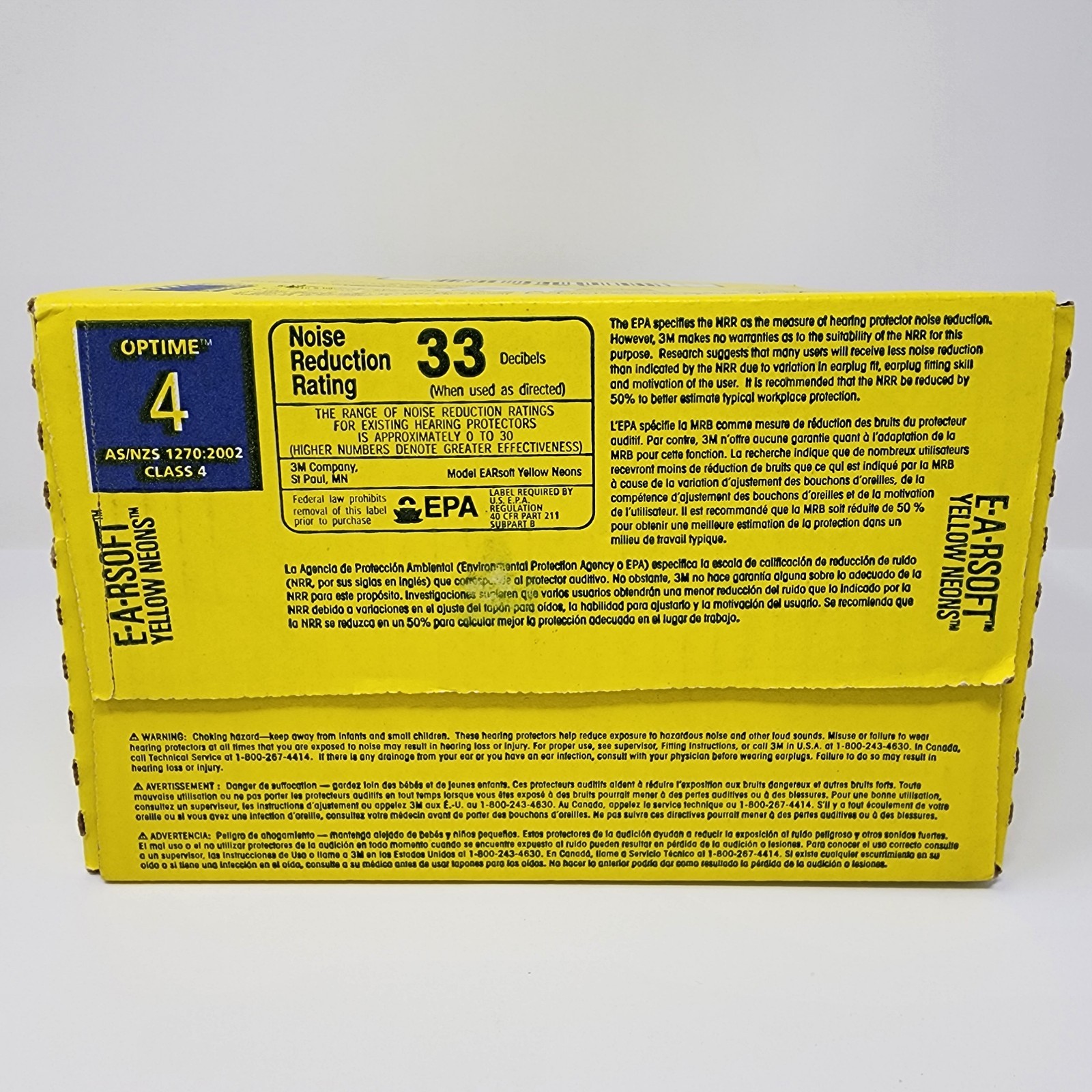 3M E-A-Rsoft Yellow Neons Disposable Foam Earplugs (200 Pairs) Uncorded 3121250