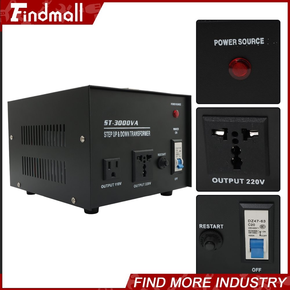 Findmall 3000W Step Up/Down Voltage Converter Transformer 110V-220V/220V-110V