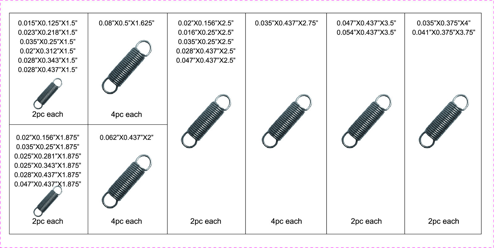 Swordfish 32020 – 54pc Black Oxide Finish Steel Extension Spring Assortment