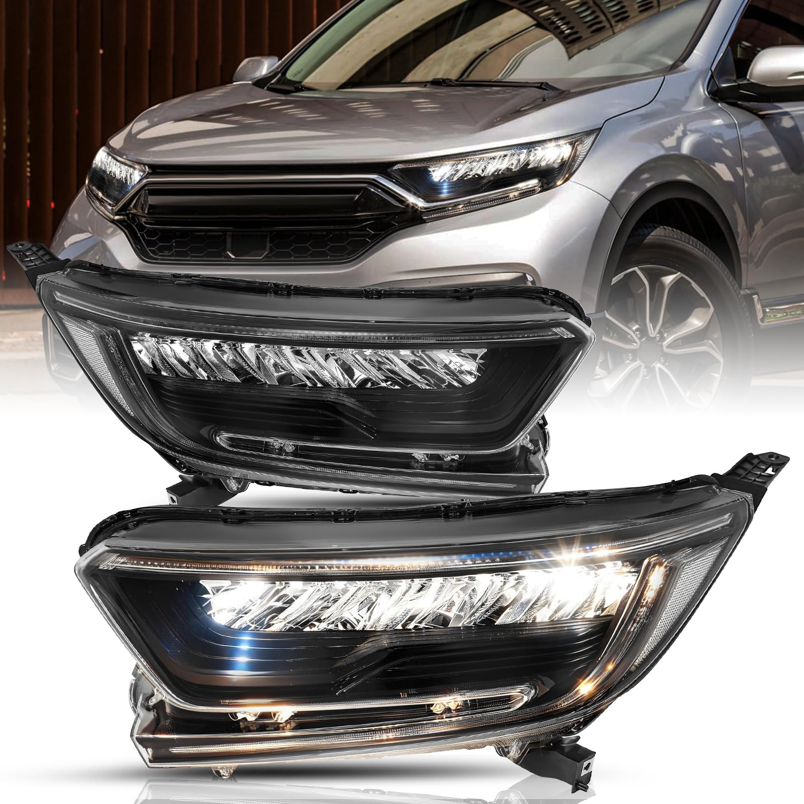 LED Headlight Assembly for 2017-2022 Honda CRV Black Clear
