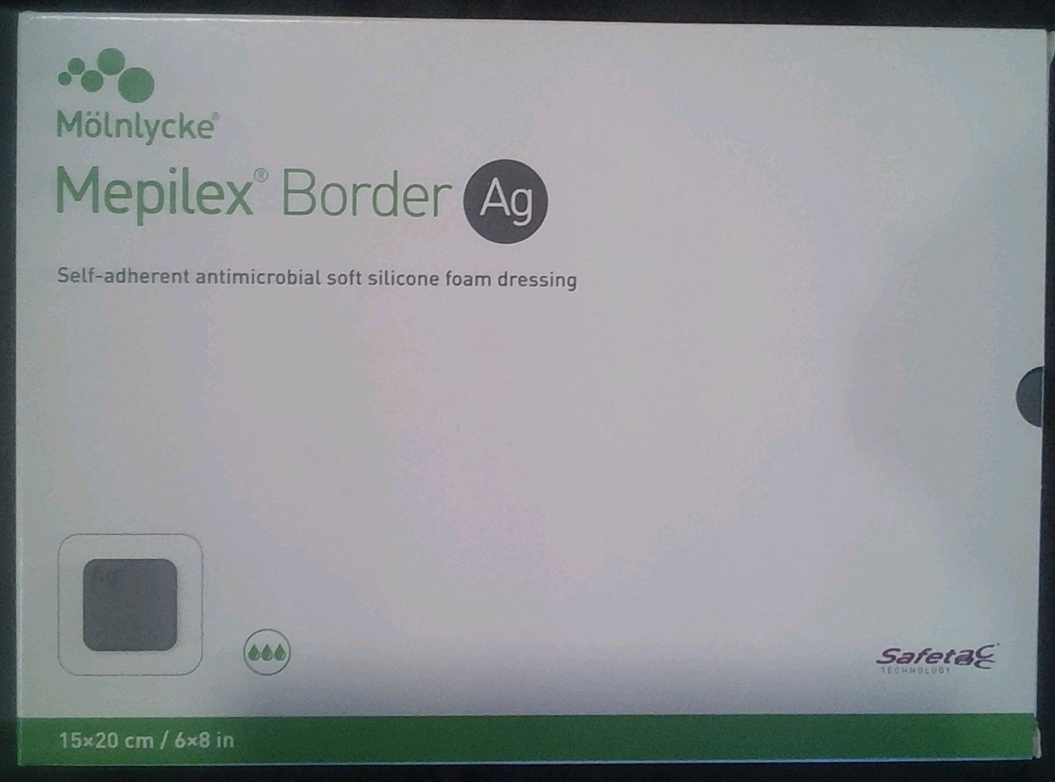 Mölnlycke Mepilex Border Ag Antimicrobial Foam Dressing 15x20cm 5pcs