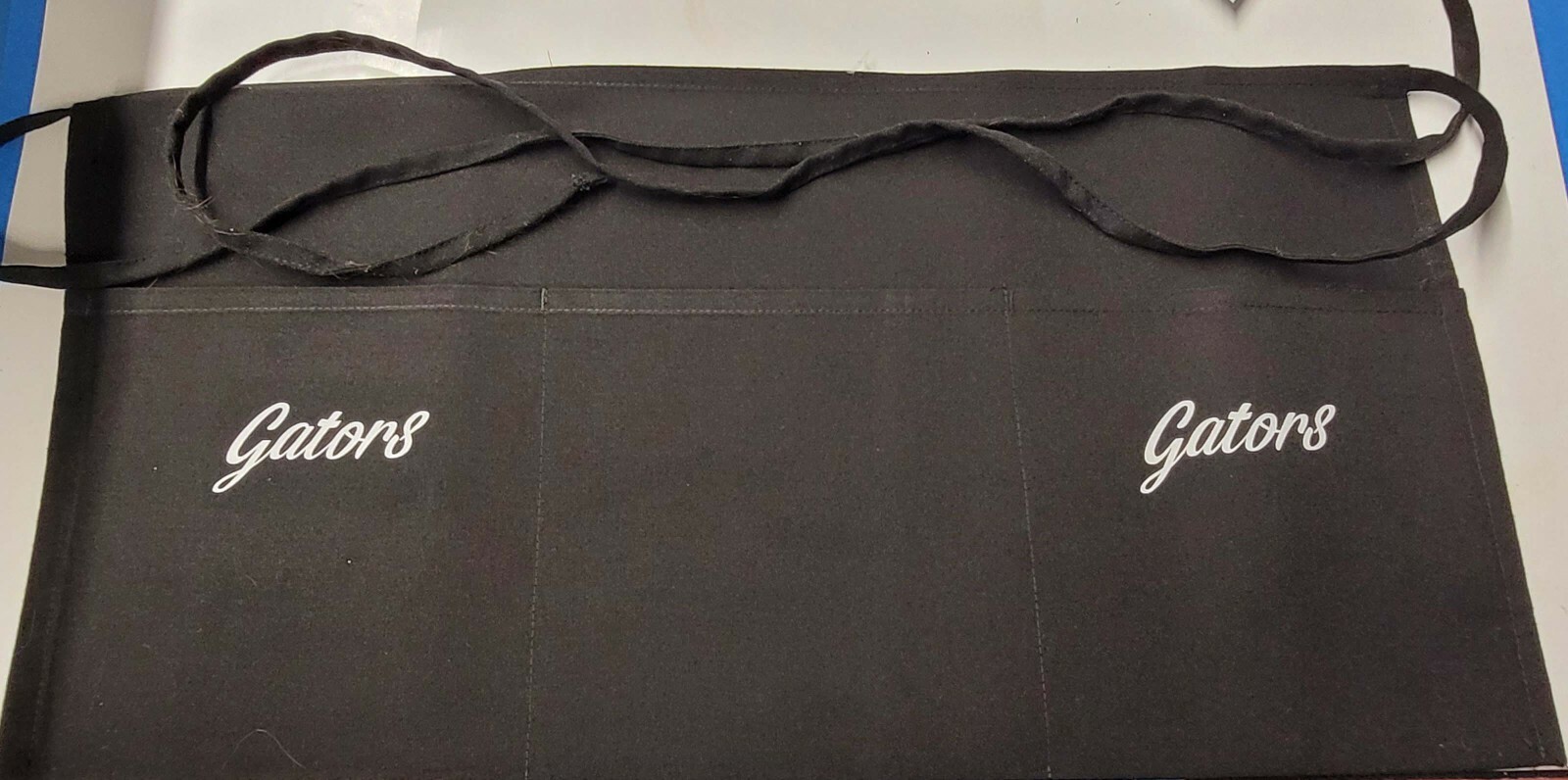 Custom Printed 3 Pocket Server Apron. 24″ x 12″ w/long ties FREE SHIPPING
