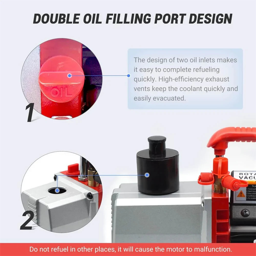AUTOGEN 2-Stage 7CFM Vacuum Pump for HVAC and Refrigeration​ 3/4 HP