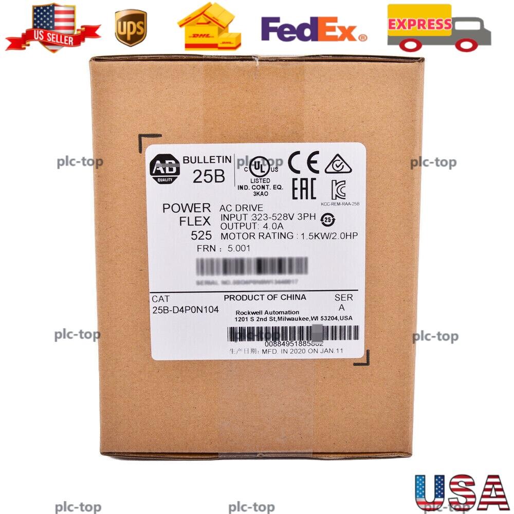 Allen-Bradley 25B-D4P0N104 NEW PowerFlex 525 1.5kW 2Hp AC Drive US Free Tax