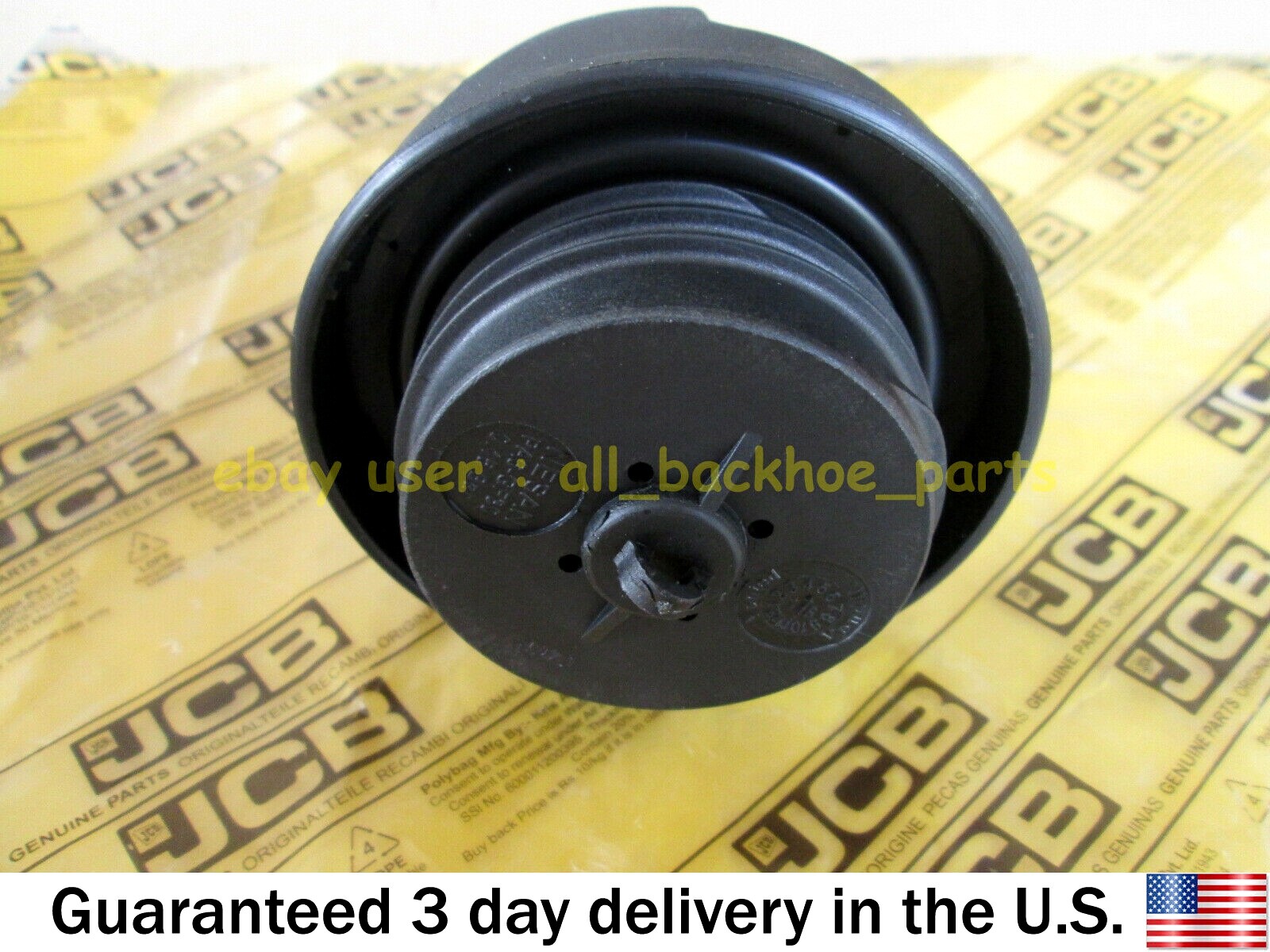 JCB BACKHOE- GENUINE JCB DIESEL FILLER CAP W. 2 KEYS (PART# 332/F4780 331/11403)