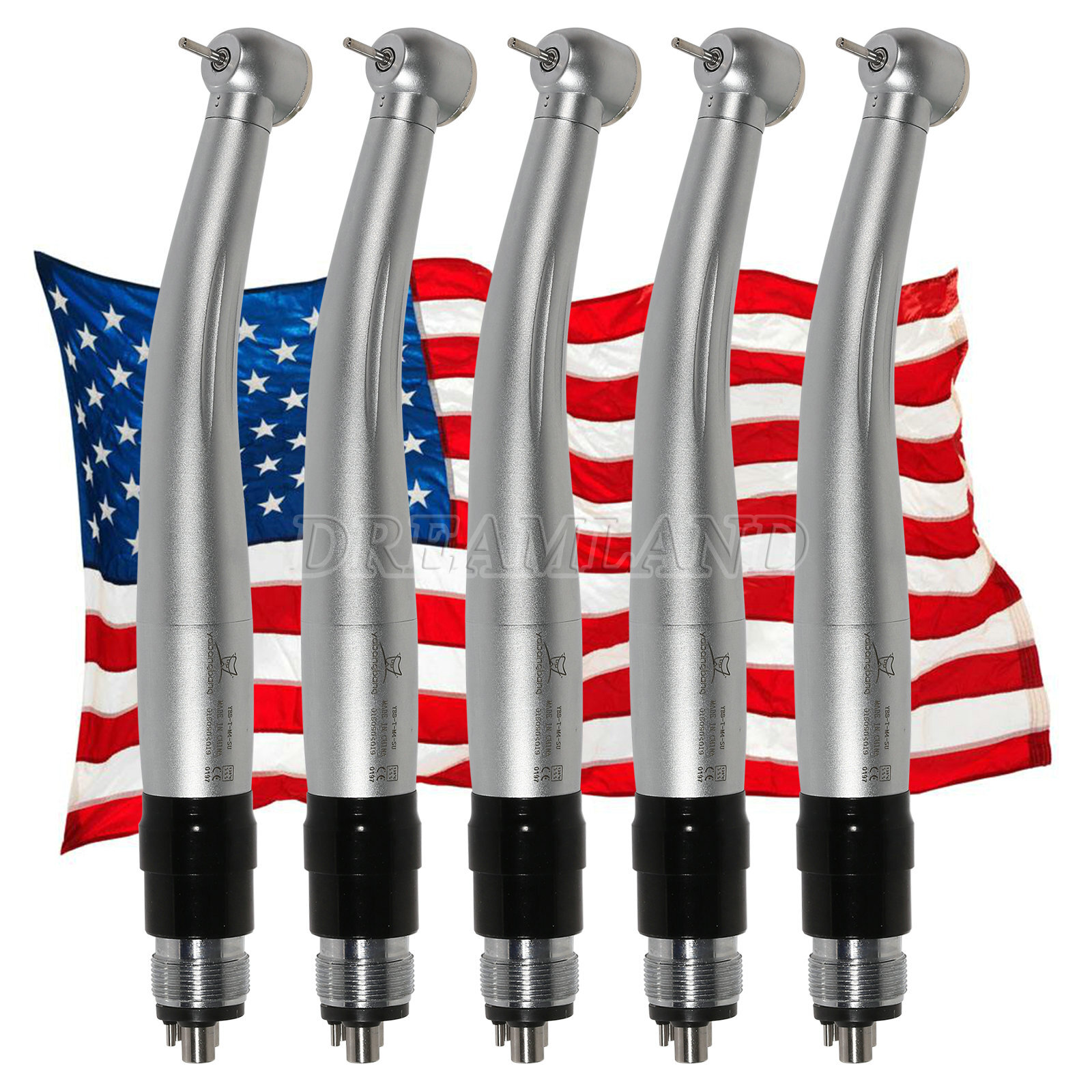 1-5 NSK Style Dental High fast Speed turbine Handpiece with 4 holes Coupler YDNK