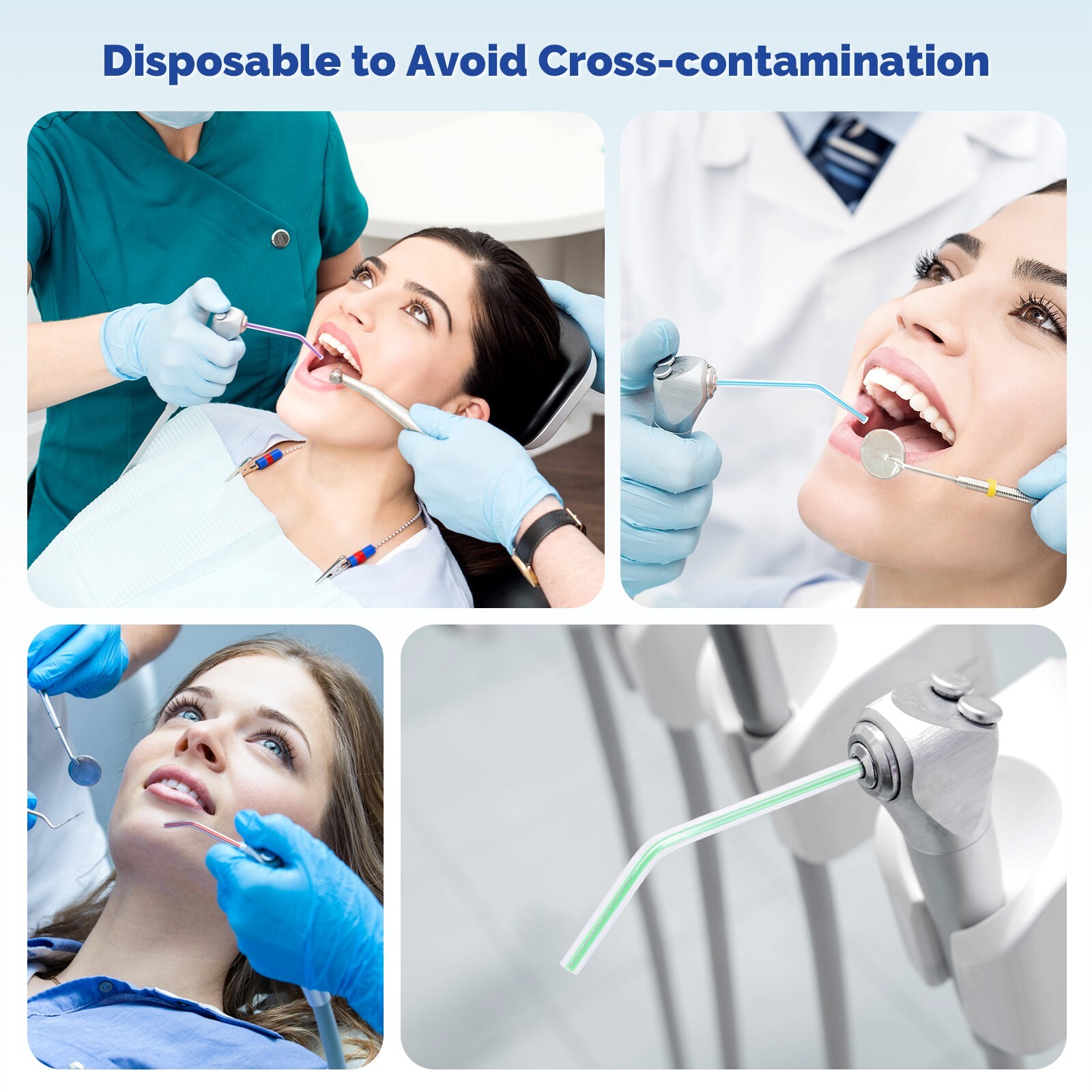 2000 (8 Bags) JMU Dental 3-Way Air Water Syringe Tips Disposable Spray Nozzles