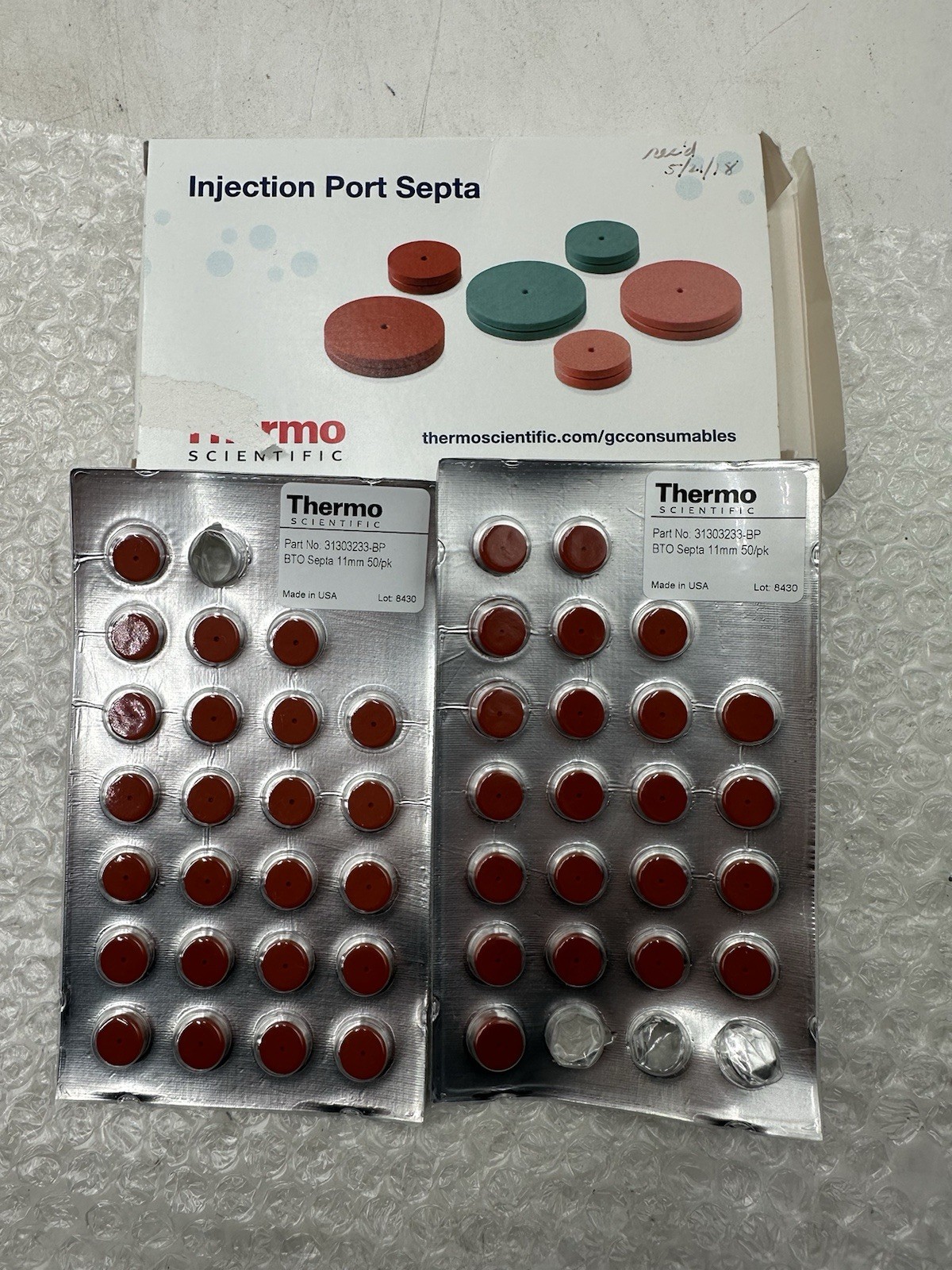 Lot Of Gas Chromatography Septas & Ferrules- Thermo Scientific, HP, Supelco