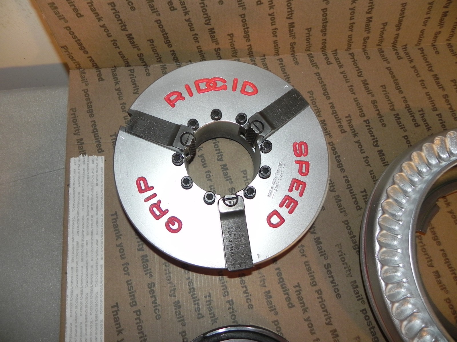 Ridgid early style 535 Hand wheel, chuck cap, front jaw set, rigid refurbished