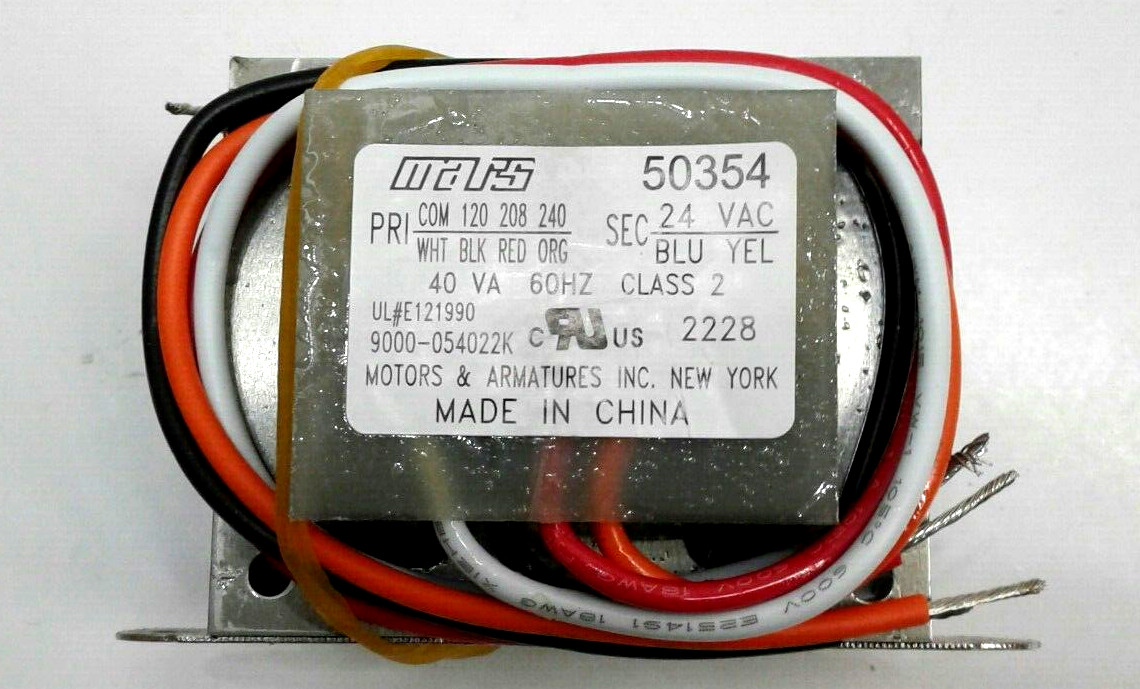 Mars 50354 40VA Control Transformer NEMA Class 2 120, 208, 240V 60Hz Foot Mount