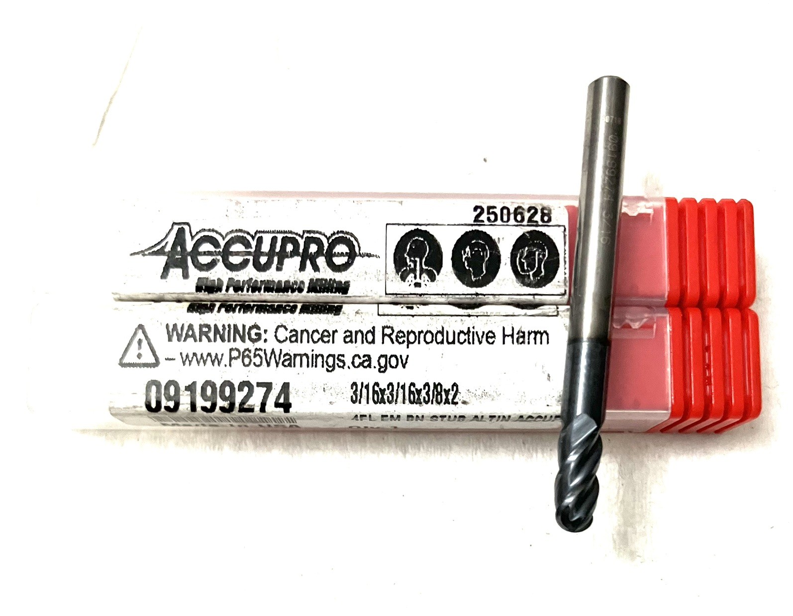 Accupro 09199274 3/16″ 4FL Ball Nose End Mill Solid Carbide AlTiN NEW CNC