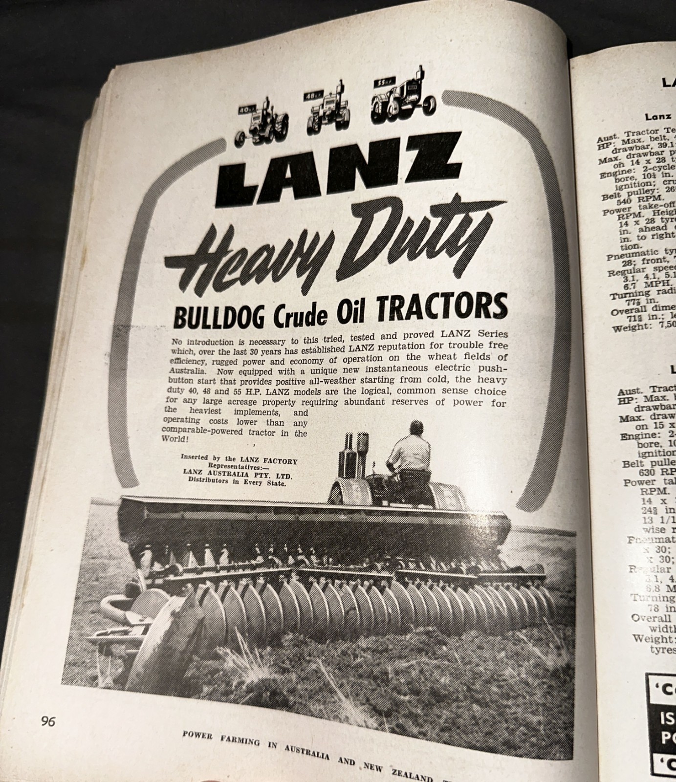 Power Farming in Australia and New Zealand Technical Manual – 1954 – Tractors