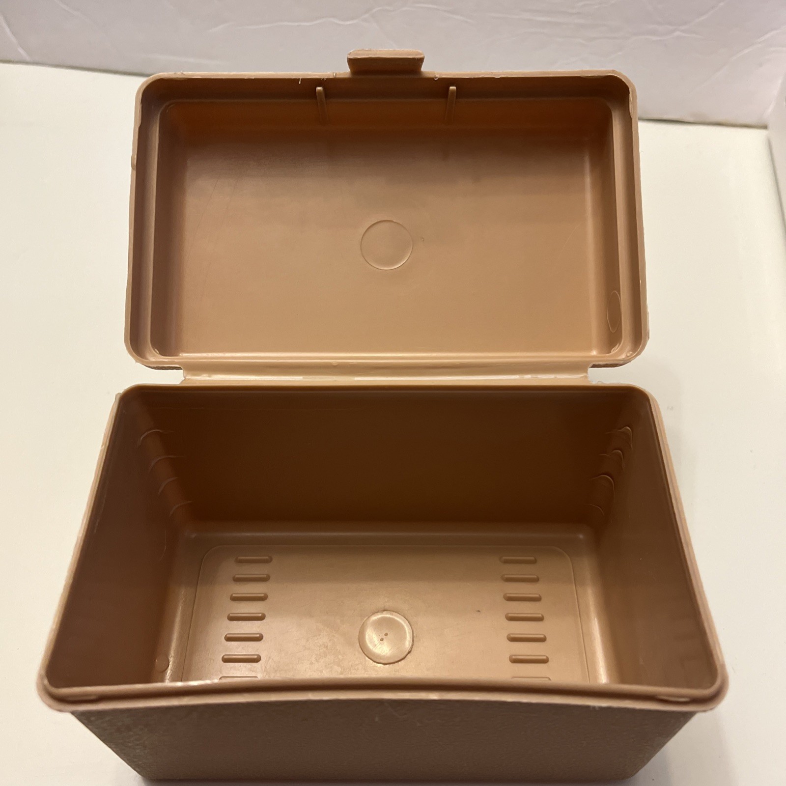 VINTAGE STERLING PLASTICS #528 Index Card Recipe Box Brown