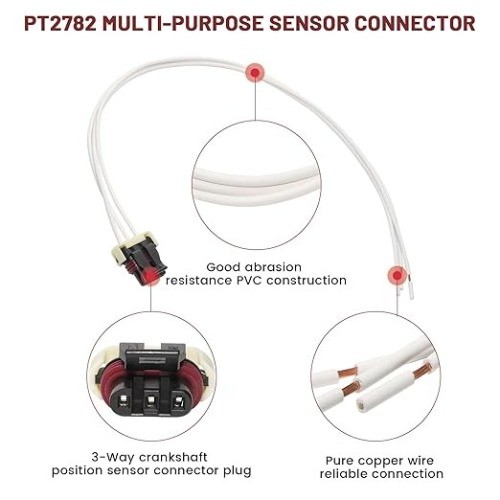 PT2782 Crank Sensor Pigtail Plug, 3-Wire Multi-Purpose Crankshaft Position Senso