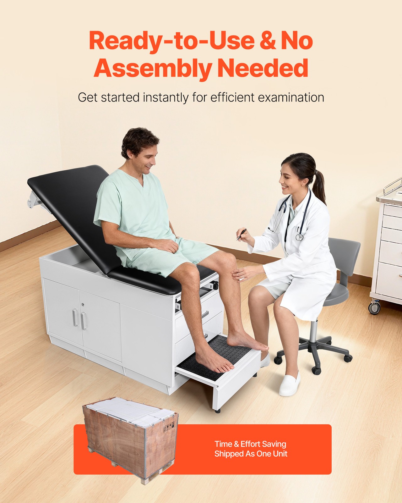 VEVOR Medical Exam Table Medical Examination Bed with Locking Cabinet & Drawers