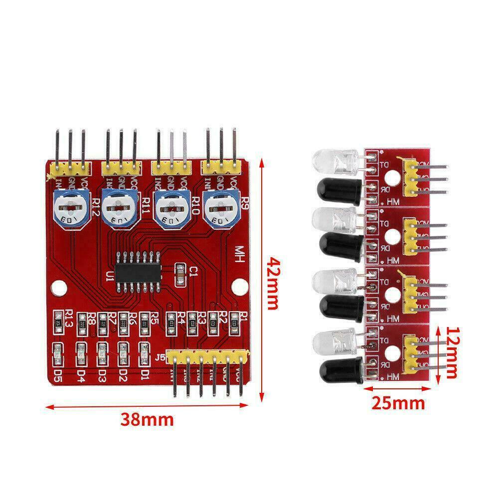 4-Channel Infrared IR Line Tracking Detection Sensor Module Smart Car Arduino