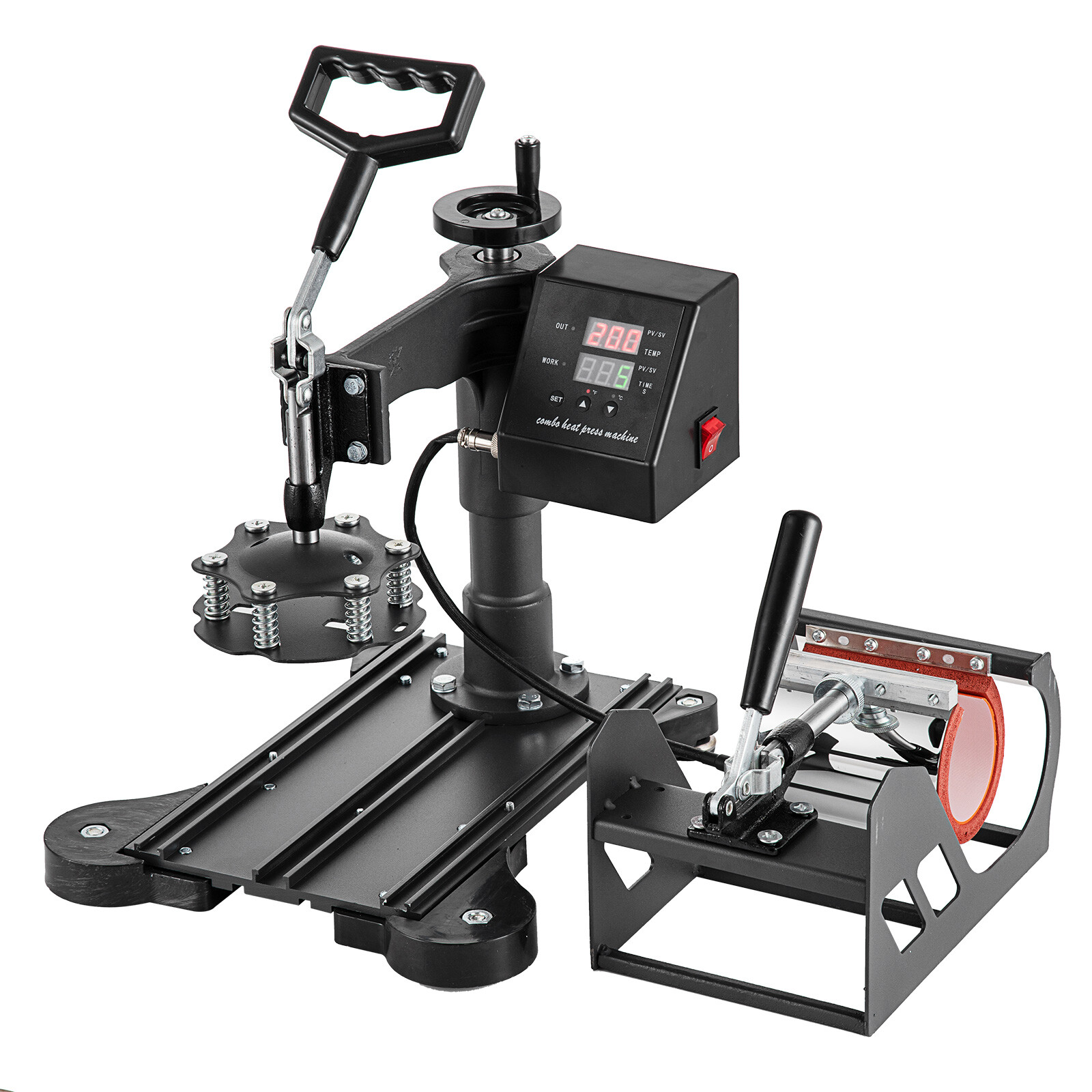 8 in 1 Heat Press Machine Swing Away Digital Sublimation T-Shirt/Mug/Plate Hat