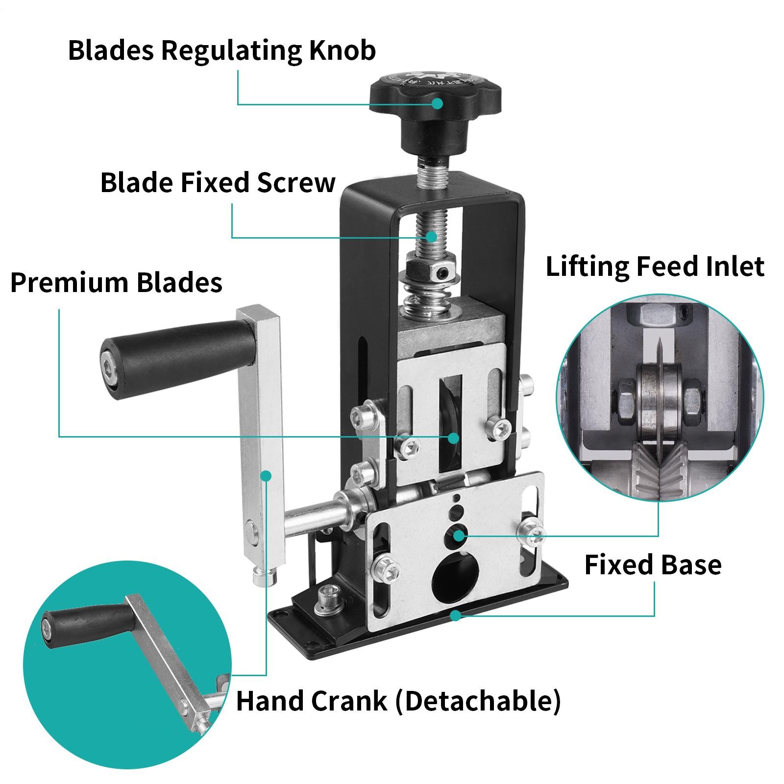 Manual Wire Stripping Machine Drill Powered Hand Crank Wire Stripper Tool 1-21MM