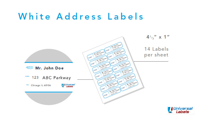14 labels per sheet, 4″ x 1 1/3″ per label – Premium Quality – Made in the USA