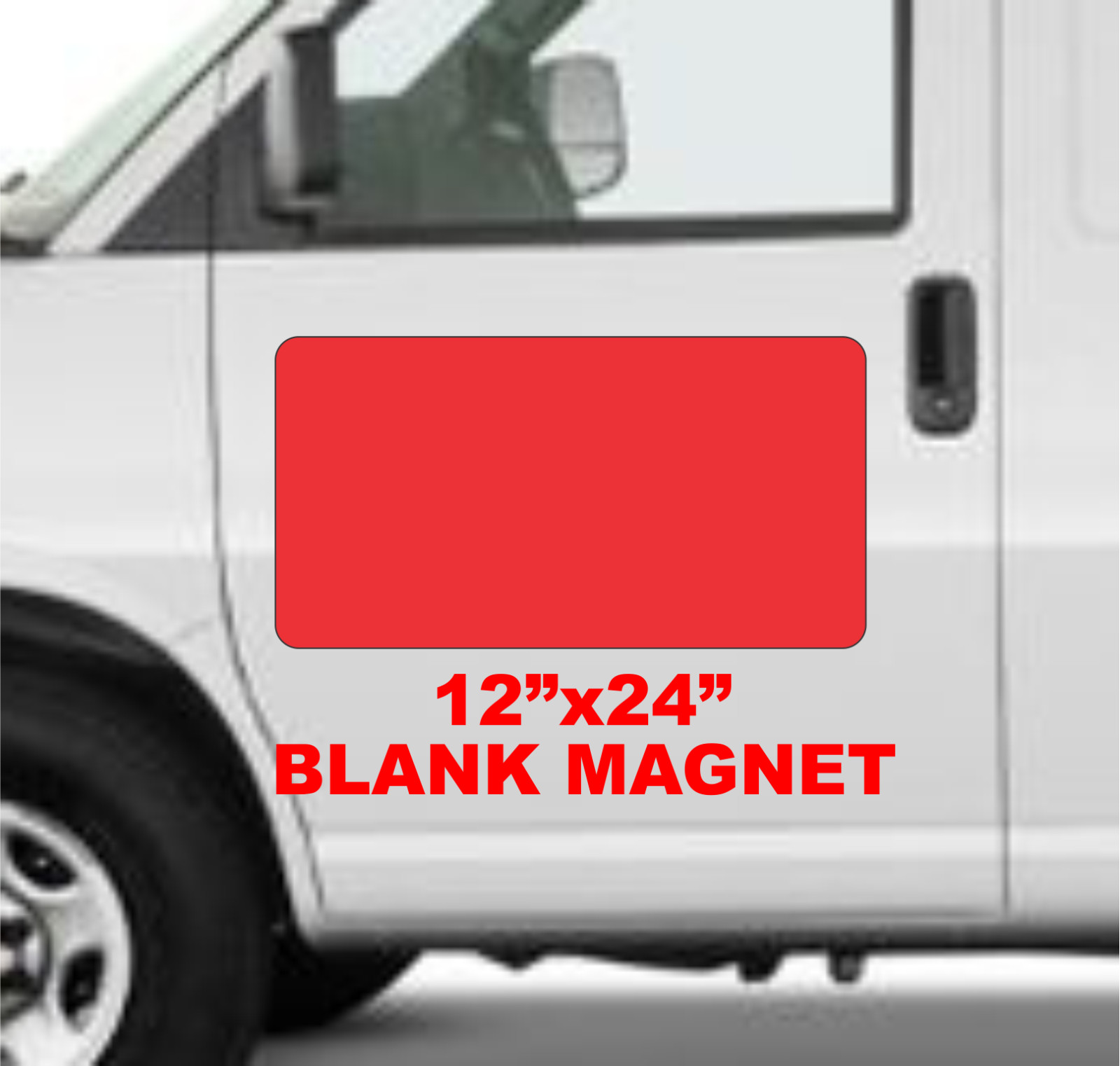 Blank RED Vehicle Magnetic 12″x24″ Sign for Auto Car Truck Van SUV