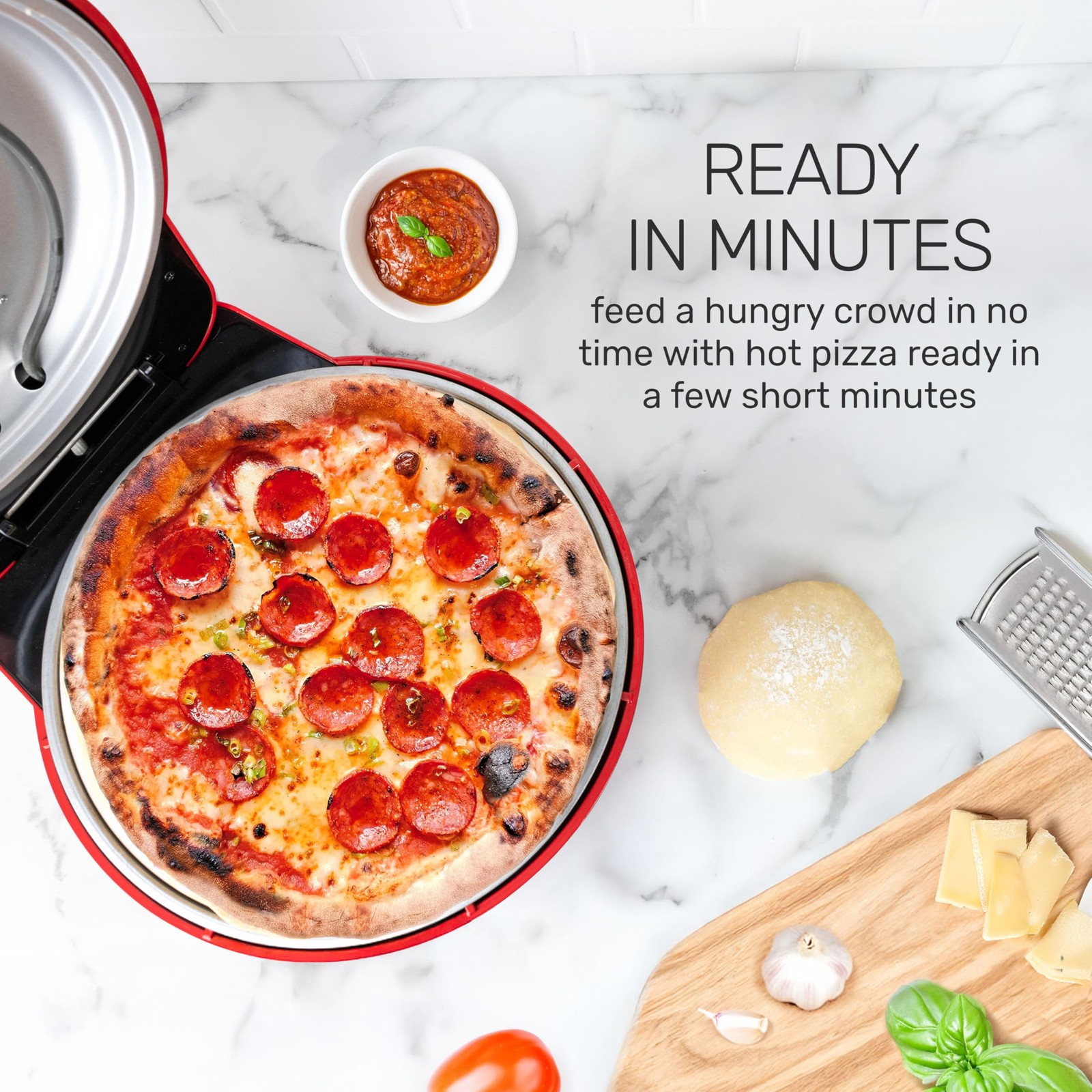 Nostalgia Homecraft Stone Baked Pizza Oven 12in Woodfired Style Indoor Electric