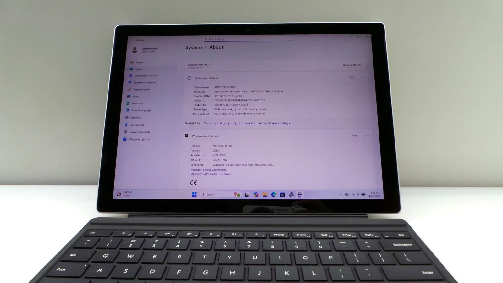 LOT OF 7 Microsoft Surface Pro 7 + 12.3″ i5-1135G7 2.40GHz 16GB RAM 256GB SSD