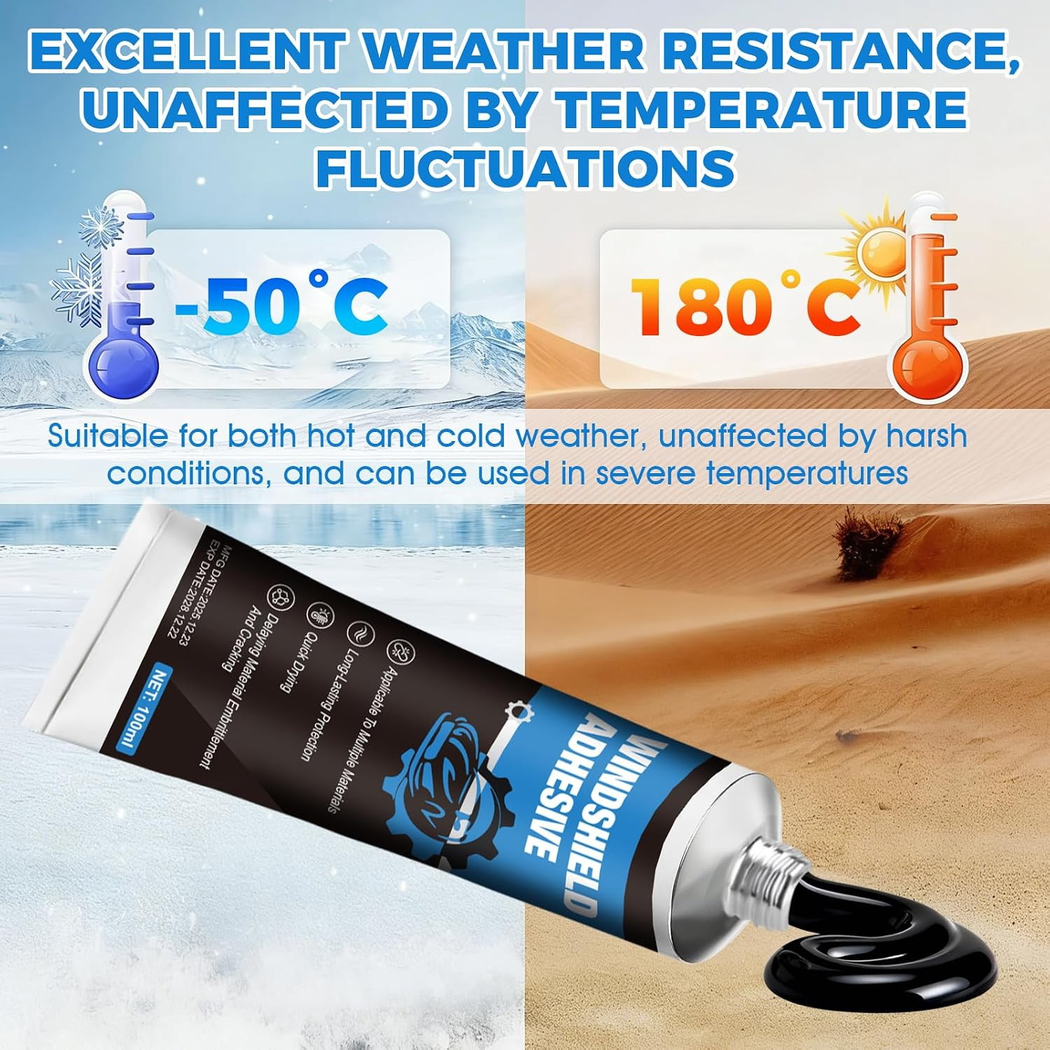 Polyurethane Windshield Adhesive, Windshield Primer Car Window Sealant Quick Cur