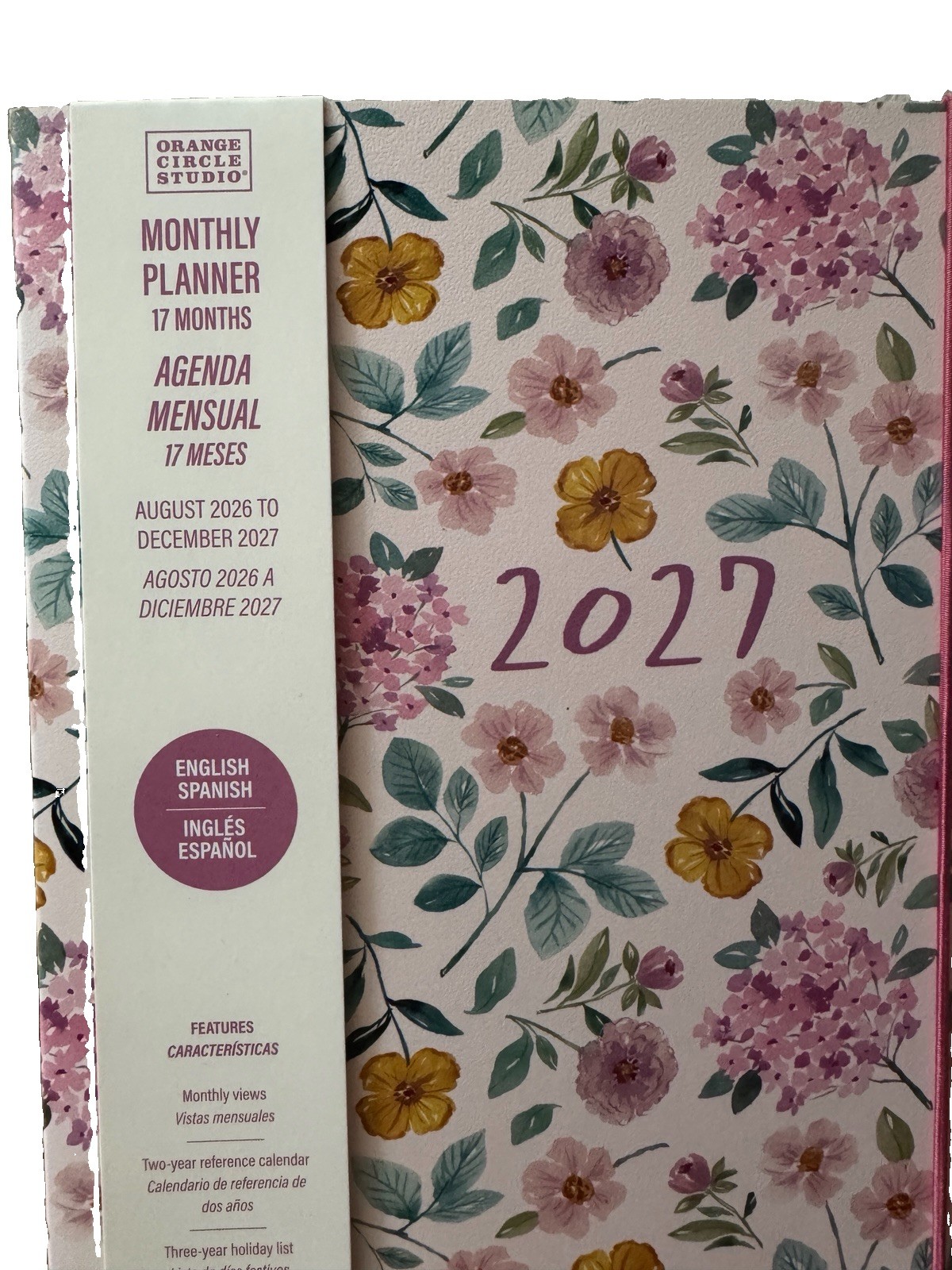 2027 Monthly Planner 17 months Planner Orange Circle Studio Aug 2026- Dec 2027