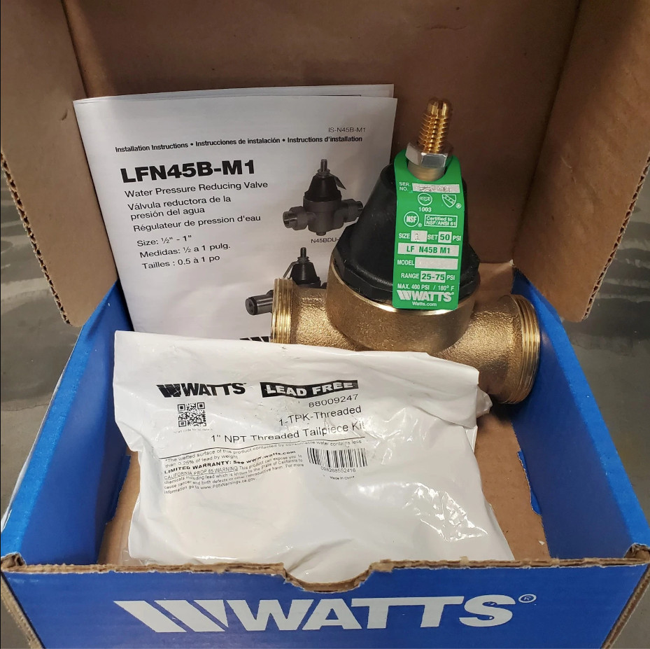 Watts 1″ LFN45BM1-U Lead Free Cast Copper Water Pressure Reducing Valve