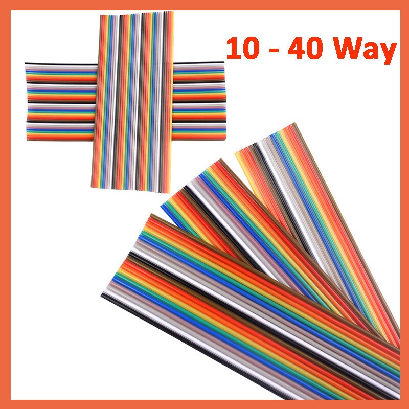 Cable Wire 10 14 16 20 26 34 40 Way Ribbon Cable Multi Coloured Dupont Ribbon