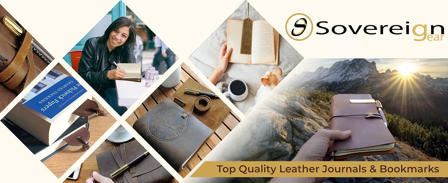 Leather Bound Journal for Men and Women, Handmade Set with Genuine Leather