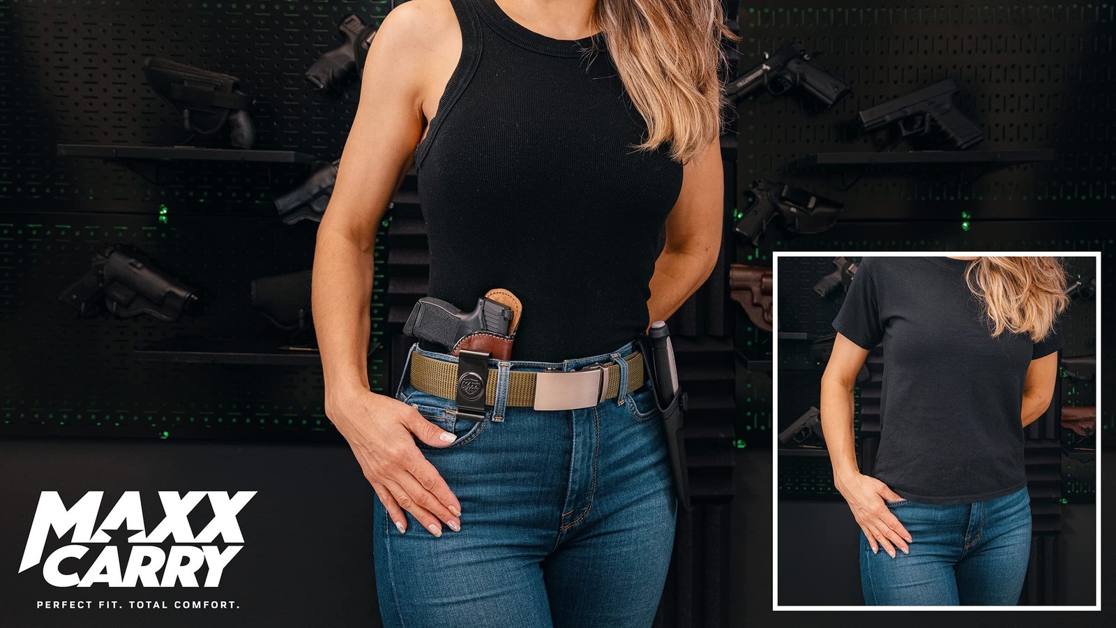Maxx Carry Inside The Waistband Leather Holster Fits SIG P365 XL. IWB Holster.