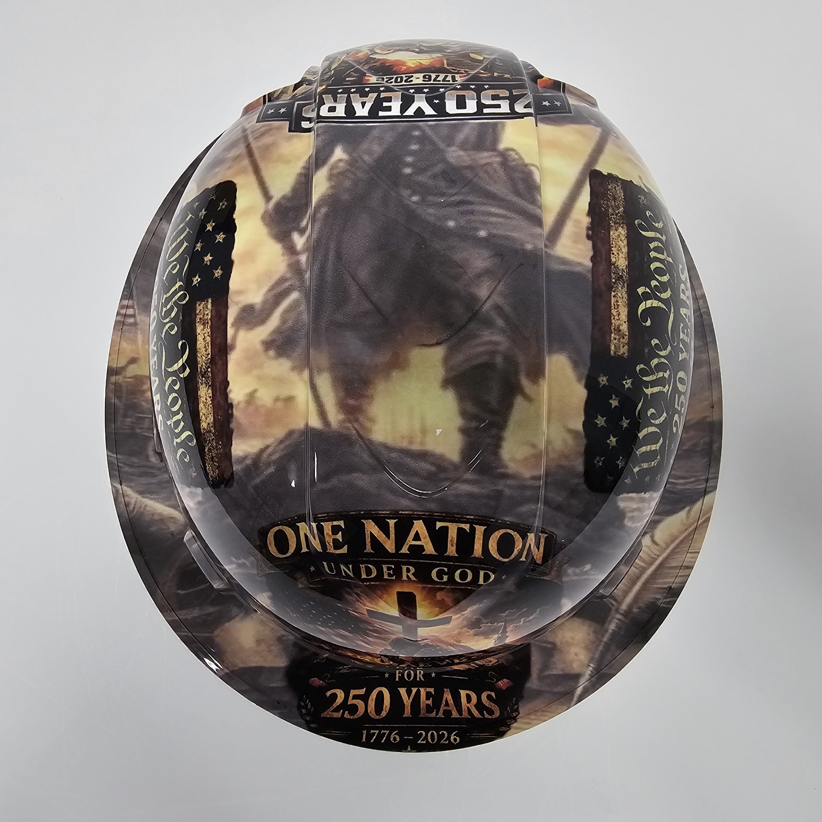 full brim hard hat custom hydro dipped IN AMERICA 250 YEARS ONE NATION STRONG