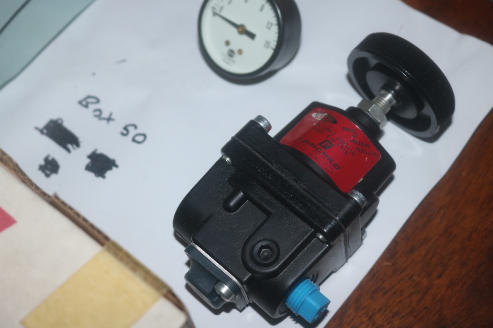 NOS Fairchild Kendall pneumatic pressure regulator model 30 0-10 PSI