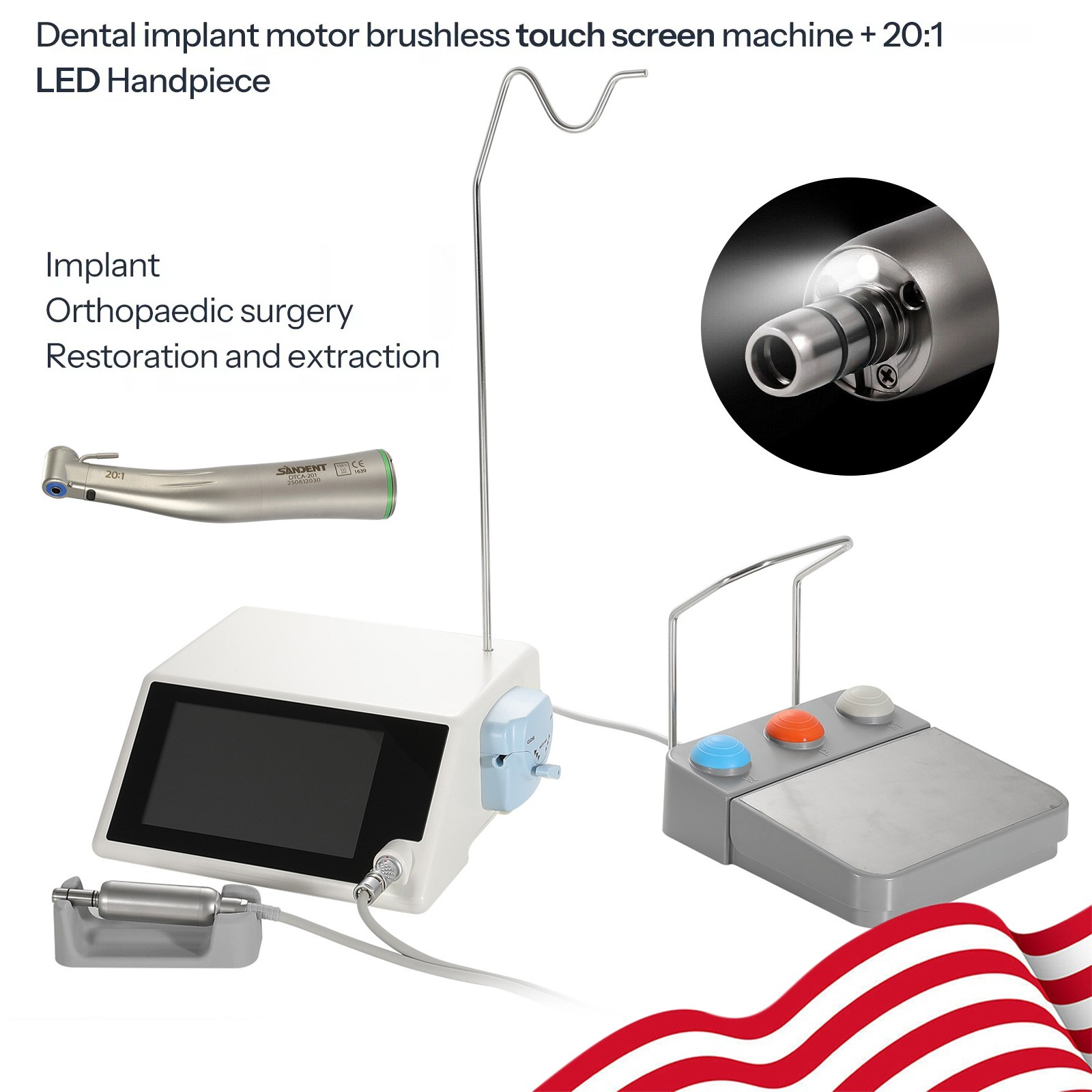 Implant System Dental Implant Motor Machine Surgery with 20:1 Handpiece Free
