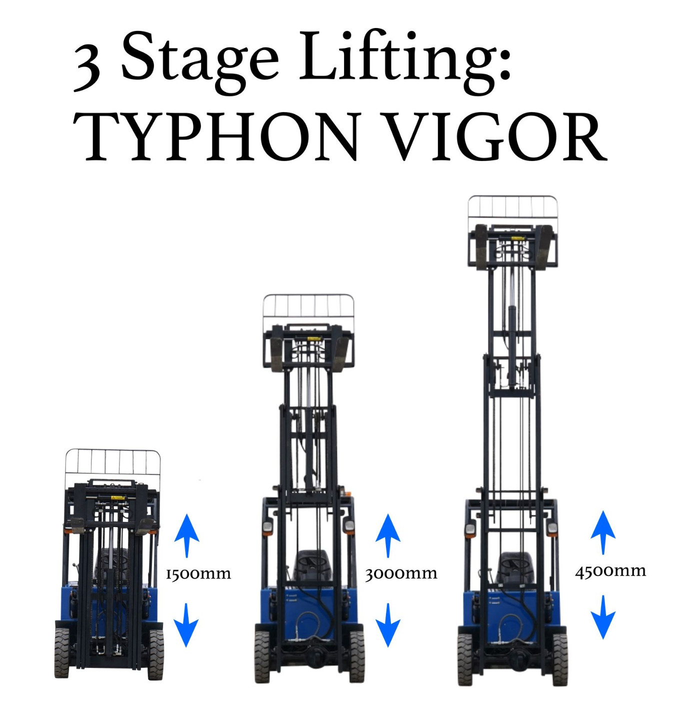 TYPHON VIGOR 3.0 Blue Electric Forklift 3 Ton Lifter Lift Truck Jitney Hi-Lo NEW