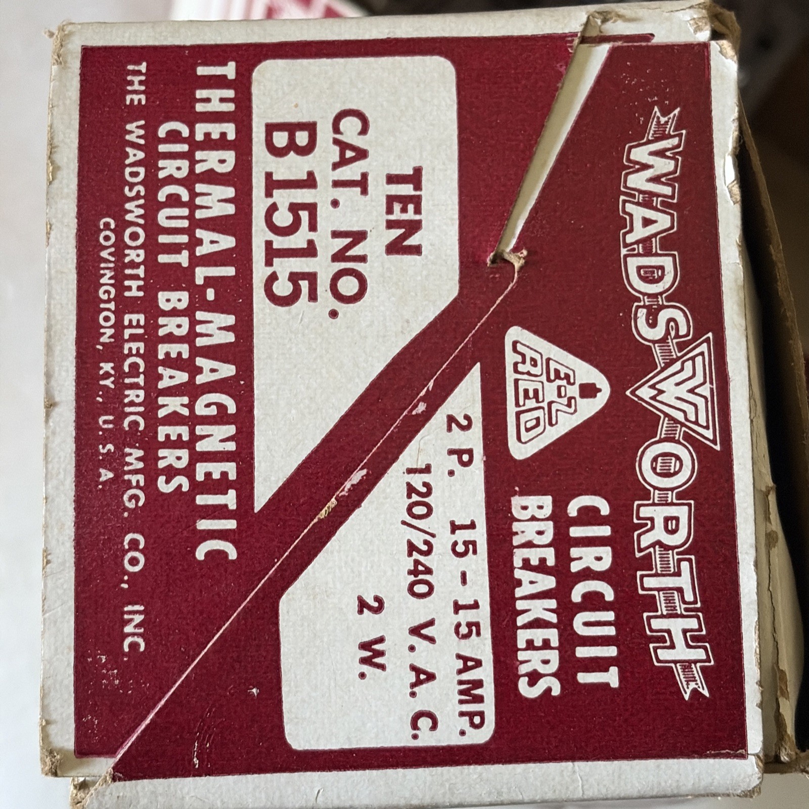 WADSWORTH B1515 A1515 TWIN BREAKER 1-POLE 15A & 1- POLE 15A WA1515 NEW!!!