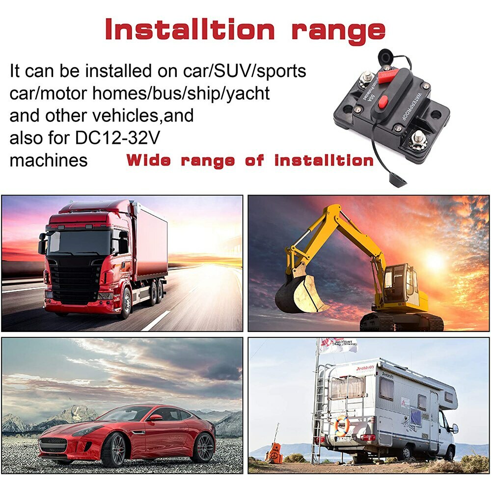 30A 60A 120A Automotive Marine Circuit Breaker with Manual Reset Surface-Mount