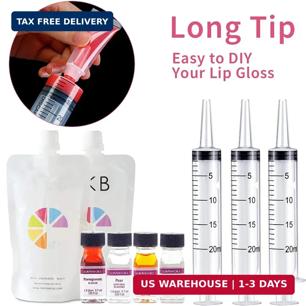 4 Pack 20ml & 60ml Plastic Syringe, Large Syringes Without Needle for Scientific