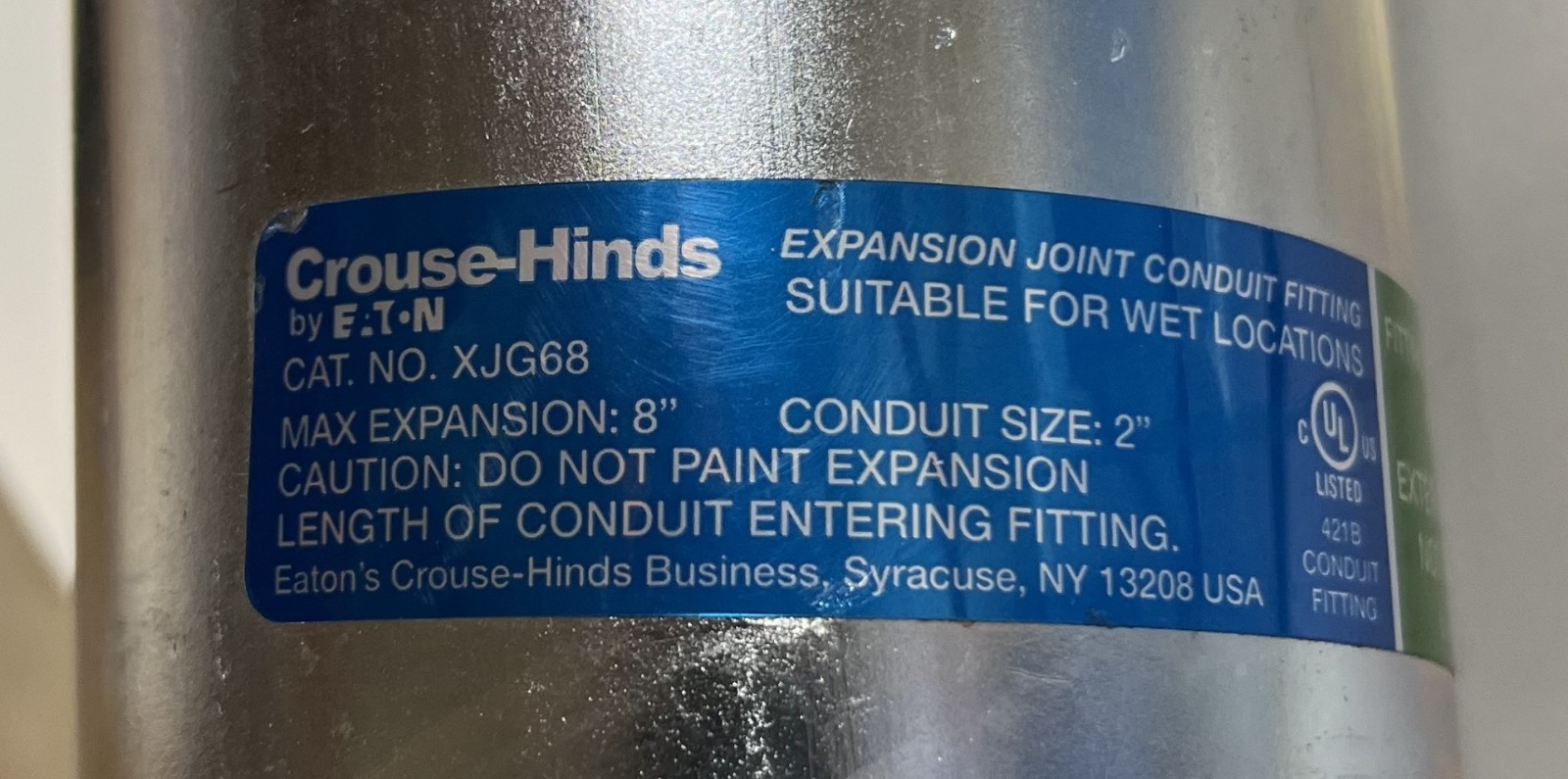 Eaton Crouse-Hinds 2″ Conduit Expansion Coupling- XJG68 HDG