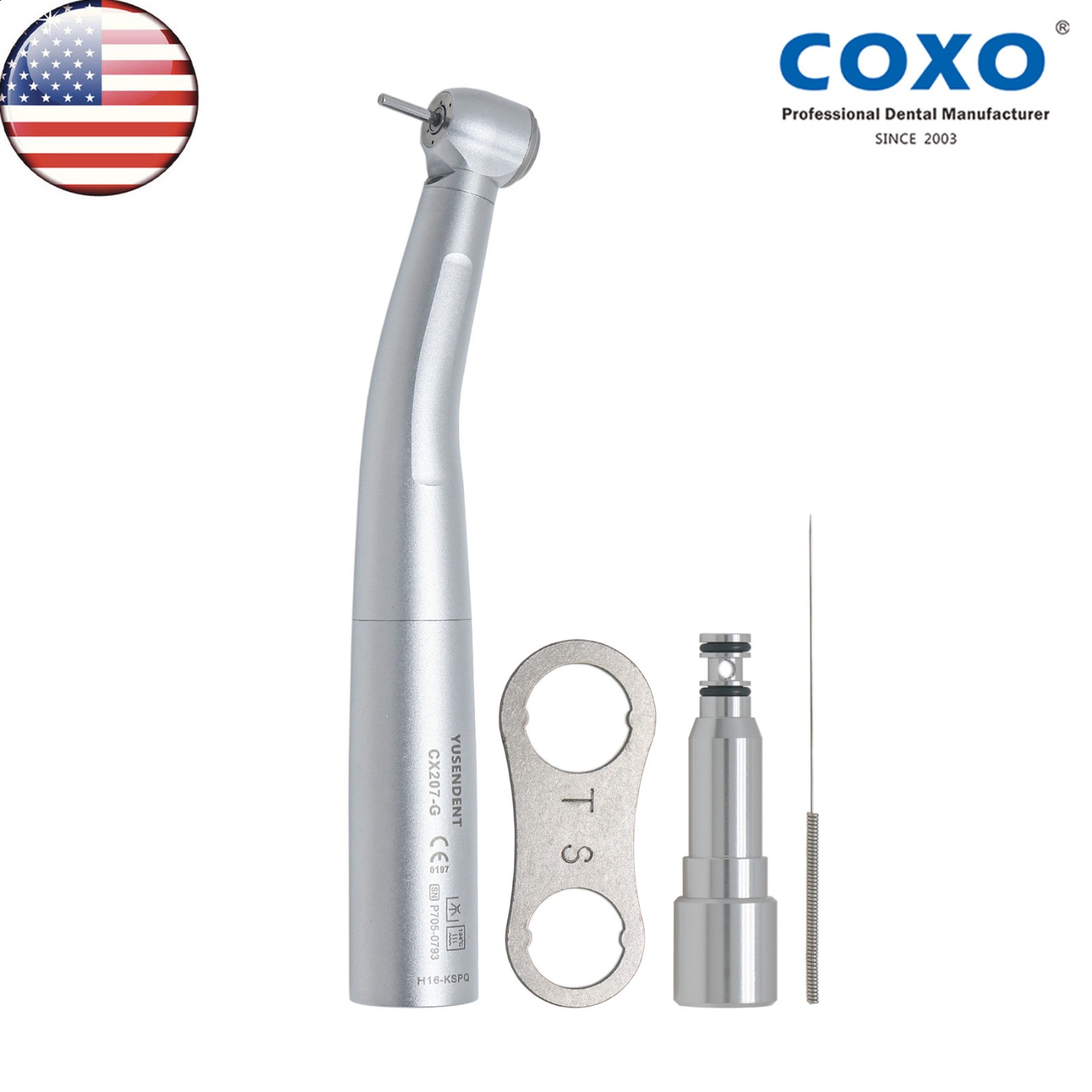 US COXO Dental High Speed Fiber Optic Handpiece CX207-GK-SPQ fit KaVo Multiflex