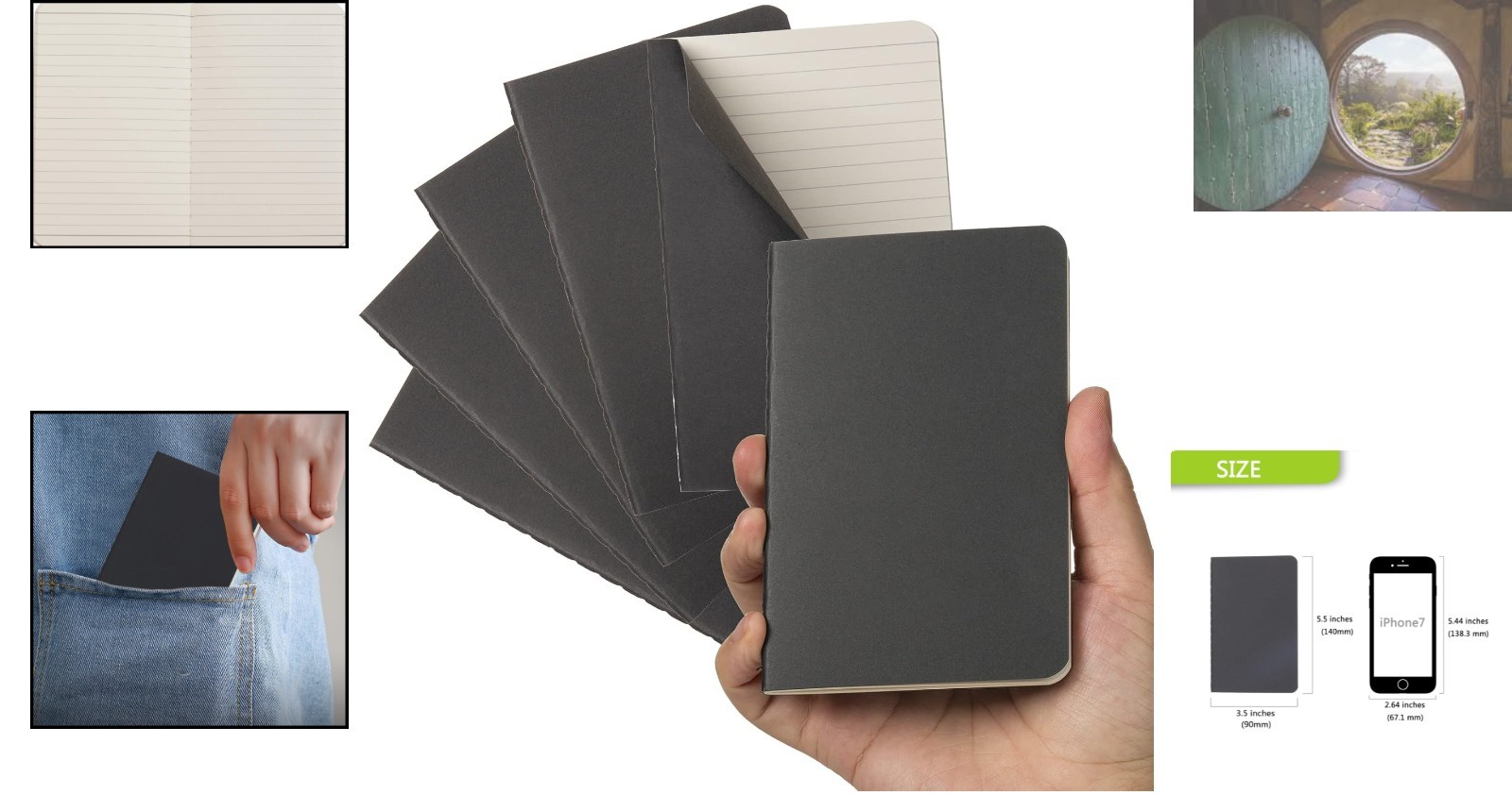 Luxury Pocket Notebook Set – 6 Mini Notepads for Thoughtful Gift & Everyday Use