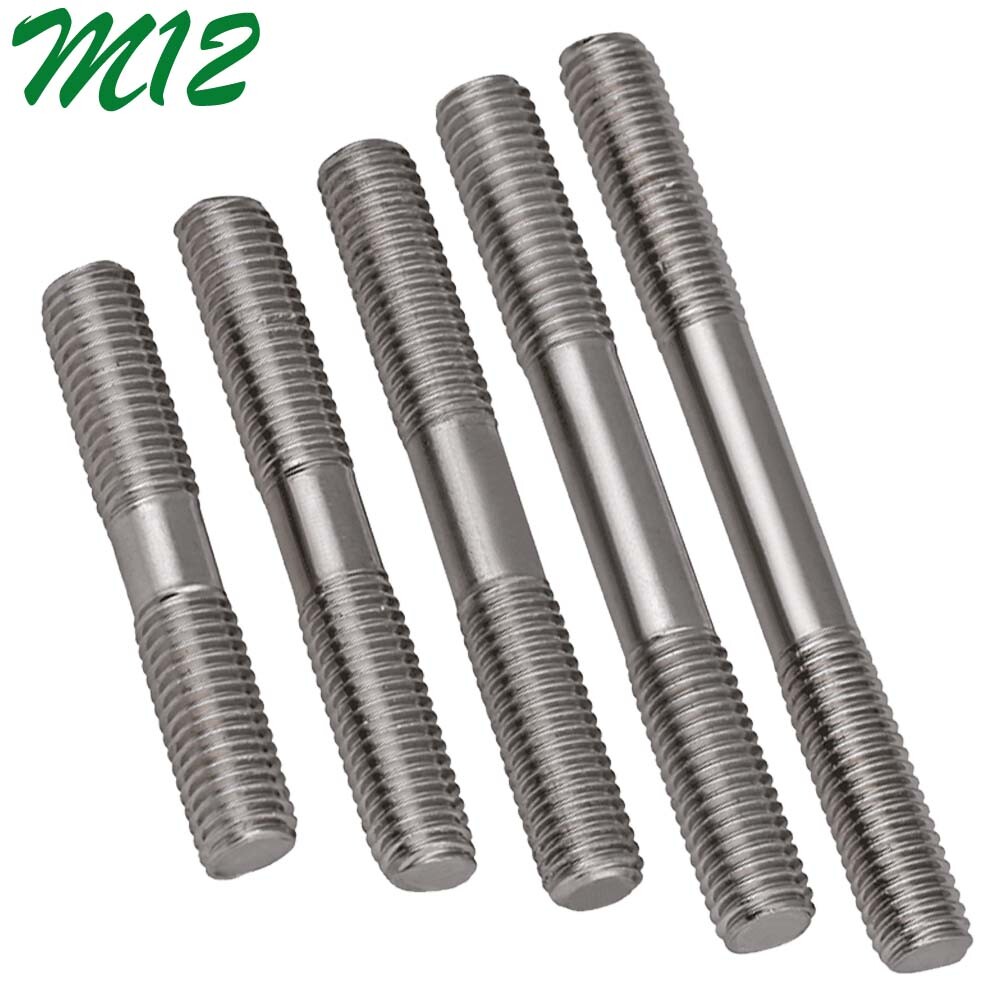 Metric M12 40mm-250mm Stainless Steel Double End Threaded Stud Bolts Screws Rod
